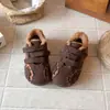 Tênis de Treino Casual Melanoid Alemão Feminino 2026 Outono/Inverno Novo Estilo Moda Versão Coreana Bico Redondo Com Pelúcia Solado Macio Confortável Sapatos de Algodão