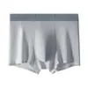 Cueca boxer masculina sem costura antibacteriana 10A, cintura média, confortável e respirável, shorts boxer elásticos com toque gelado