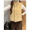 Tiro real Chaqueta de pana con relleno de plumón y algodón Otoño/Invierno coreana Chaleco de algodón Chaleco sin mangas para mujer Chaleco Chaqueta tipo capa para mujer