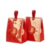 Caixa de Doces para Casamento, Caixa de Doces para Casamento, Bolsa de Presente para Casamento Chinês Dupla Felicidade Caixa de Embalagem com Impressão UV, Caixa de Presente de Lembrança com Fivela de Casamento