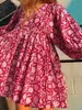 Comercio exterior transfronterizo moda de verano ropa de mujer talla grande tirante suelto personalizado artístico retro estilo europeo y americano Vestido con estampado