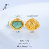 Jade Azul Natural de Agua Pixiu que Atrae la Fortuna Calabaza en Forma de Corazón Cuentas de Transferencia con Agujero Fuerte Retención de Color Accesorios Dorados para DIY