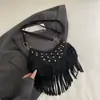 Moda Primavera 2026 Bolso Nuevo con Borlas Tachuelas de Moda Nicho Retro Alto Valor Simple Casual Bolso de Hombro
