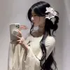 Grampo de Cabelo com Franja de Flor de Suzuki Estilo Floresta Super Fada Novo Estilo Chinês para Mulheres Acessório de Cabeça Clipe Lateral de Flor Adereços para Fotos Acessórios de Cabelo para Noivas