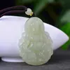 Atacado do Fabricante Pingente Amarelo de Jade Afegão Deus da Riqueza Jade Hetian Cor Boca Verde-Amarela Pingente Deus da Riqueza Pingente de Jade Mercadorias ao Vivo