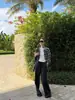 Calça de Linho Respirável Codena de Perna Larga com Cintura Elástica e Cordão, Calça Longa Casual Reta Solta, Calça Emagrecedora Comprida