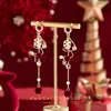 Atmosfera de Natal Luxo Acessível Nicho Outono e Inverno Brincos de Alta Qualidade Brincos Femininos Únicos Elegantes Árvore de Natal Brincos de Presilha