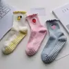 Calcetines de Yoga para Mujer, Calcetines de Media Pantorrilla con Bordado de Encaje, Diseño de Frutas, Calcetines Deportivos Profesionales Antideslizantes para Pilates, Fitness, Suelo, Transfronterizo