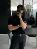 Asclo&Qiao Suéter de Gola Meia-Alta Camiseta de Tricô Estilo Coreano Simples e de Alto Padrão Novo Estilo Camisa Fresca e Respirável de Manga Meia
