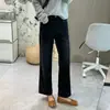 ¡Jeans de pierna recta~! Jeans rectos para mujer en negro y gris, nuevos pantalones cropped de cintura alta de otoño 2026 para mujeres petite