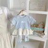 Nuevo Top de Punto Dianxi Verano Dulce con Parches de Lunares para Bebés y Niños Pequeños, Leggings de Bloques de Color 3D con Corazón para Bebé