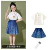 Falda Cara de Caballo, Traje de Niña, Traje de Coro Estilo Nacional, Traje Tang Estilo Antiguo para Niños de las Dinastías Han y Ming, Traje de Actuación para Niño del Festival de Medio Otoño