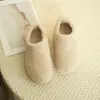 Botas de neve casuais de pelúcia com sola grossa, sapatos peludos para outono e inverno, sapatos de algodão slip-on com aumento interno de altura, 5 cm