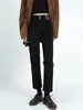 Jeans Feminino de Cintura Alta, Novo Estilo Outono 2026, Calça Skinny Lápis Stretch Preta Slim
