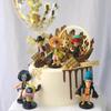 Decoraciones para Pastel de One Piece Adornos de Barco Pirata Dibujos Animados Road Feasolon Tema de Cumpleaños Vestir Mesa de Postres Adorno para Insertar