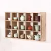 Estante de Tazas de Té Montado en la Pared Malla Múltiple Hecho a Medida Cuadros Nuevo Estilo Chino Estante Almacenamiento Tetera Olla Estante Adornos Vajilla de Porcelana para Juego Cultural