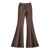 Calça boca de sino feminina sexy de cintura média-baixa com levantamento de quadril estilo 'Hot Girl' americana, outono e inverno 2023, nova, justa, com stretch, casual, perna larga