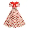 Tiro en Vivo 2026 Amazon Venta Caliente Transfronteriza Vestido de Lunares con Solapa Grande Estilo Francés Retro Hepburn Hong Kong