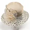 Elegante Sombrero de Pescador de Organza Floral Estilo Francés con Encaje Retro Protección Solar Versátil para Mamás