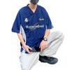 Camiseta de Manga Corta para Hombre Marca Trendy Verano Holgada Manga de Cinco Cuartos 2025 Nuevo Popular Trendy Ins Simple Estampado Top