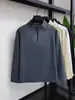 Moletom com Gola Alta e Meio Zíper, Manga Longa Versátil Camada Base Masculina para Roupa Externa, Caimento Solto Esportivo Casual Gola Alta Cor Sólida Dropshipping