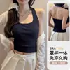 Nuevo estilo de verano para mujer, top sin mangas halter con almohadillas en el pecho, cuello en U, corte ajustado, sin mangas, elegante y sexy