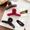 Pinza para el pelo de felpa con lazo y purpurina fina para otoño e invierno coreano, Pasador de hilo estilo Chanel, Accesorio para el pelo de pinza de tiburón para la parte trasera de la cabeza