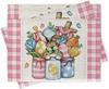 2025 Mantel Individual de Pascua de Venta Caliente Transfronterizo Tela Lino Estampado Huevo Conejo Mantel Vajilla Aislamiento Térmico