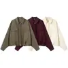 Para Comercio Exterior Transfronterizo Europeo y Americano Ropa de Mujer Aliexpress Más Vendido Moda de Primavera Versátil Chaqueta Bomber Plisada