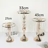 Adereços de Casamento Estilo Europeu Vaso de Flores de Ferro Forjado Decoração da Mesa Principal Arrumador de Flores Mesa de Assinaturas Suporte de Flores de Cristal Recipientes Ornamentos de Flores de Mesa