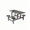 Mesa y Silla Combinadas para Comedor de Estudiantes Escolares 4 Personas 8 Personas Acero Inoxidable Mesa y Sillas Conectadas para Empleados Comida Rápida Mesa de Comedor para Comedor