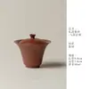 Yiren Guisong Yixing Zisha Mineral Original Zhu Ni Herradura Tres Talentos Gaiwan Retro Puro Hecho a Mano Gongfu Juego de Té Tazón de Té de Ofrenda