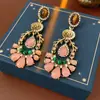 Brincos Redondos com Franjas, Flor de Diamante Incrustada em Agulha de Prata, Brincos Elegantes Vintage Medievais, Luxo Acessível, Brincos de Alta Qualidade para Mulheres