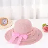 Novo Chapéu de Sol Feminino de Verão para Exterior com Proteção Solar, Corrente, Cinto de Gaze, Laço, Aba Larga, Chapéu de Sol para Praia