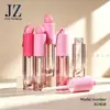 Jinzhe Pedido Tubo Redondo Corazón/Fresa/Tapa Cilíndrica Fondo en Forma de Labio Tubo de Brillo de Labios Encadenable Empaque de Plástico