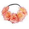 Europa y Estados Unidos Transfronterizos 5 rosas rojas corona de flores para el pelo diadema novia accesorios para el pelo de boda fiesta festiva banda para el pelo de flor artificial