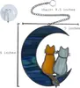 Novo Acrílico Decorativo de Gato da Amazon Transfronteiriço Gato Portal Decorativo Interno na Lua Pendurado Colorido para Janela