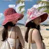 Sombrero de Pescador de Ala Ancha de Doble Uso Transfronterizo, Sombrero Solar para Exteriores con Estampado Floral Negro, Sombrero Versátil de Protección Solar para Mujer para Salidas