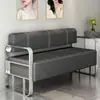Sofá de Espera Tendência para Salão de Beleza, Área de Descanso para Salão de Beleza e Salão de Unhas, Sofá Longo de Aço Inoxidável de Luxo Leve