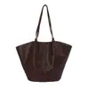 26 Novos Designs Estilo Coreano Textura Tecida Bolsa de Ombro Único Portátil ins Moda Versátil Bolsa Tote de Grande Capacidade Moda Tendência