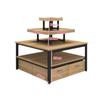 Gabinete de Exhibición de Madera Maciza para Joyería Vintage Personalizado de Fábrica, Estante de Almacenamiento con Pintura Horneada, Estante Calado, Gabinete Tallado, Vitrina