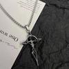 Collar con colgante de cruz para hombre, cadena de moda para hombre, accesorios que combinan con todo, colgante de suéter de moda para hombre, cadena de suéter
