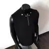 Chaleco Retro Americano con Media Cremallera para Hombre Verano Tendencia Marca Diseño Industrial Pesado con Remaches Sentido del Diseño Camiseta Holgada Chaleco Deportivo