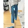 O caimento é perfeito! Novos jeans de perna larga para outono para mulheres, cintura alta, modeladores e que valorizam a silhueta, calças retas cropped H090109