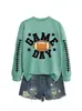 Amazon eBay sitio independiente de moda y único para mujer día de partido colorido fútbol cuello redondo manga larga sudadera