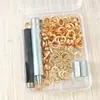 Juego de hebillas de aire plateadas de 6MM/8MM/10MM y hebillas para ojales con kit de herramientas de instalación en caja