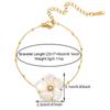Pulsera de mujer de flor con concha de acero inoxidable nueva transfronteriza, temperamento simple, chapada en oro de 18k, pulsera de perlas de flor en stock