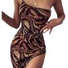 Vestido de verano estilo europeo y americano con tirantes finos, sin mangas, ajustado, sexy, para el hombro, 2024