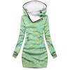 Suéter de punto para mujer, vestido de suéter de otoño, popular en Amazon, con capucha impresa en 3D digital de arena movediza, para mujer