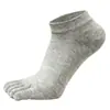 Calcetines de Cinco Dedos, Calcetines Cortos de Malla, Calcetines Finos de Verano Absorbentes de Sudor, Calcetines con Dedos Separados, Calcetines Bajos de Color Sólido de Hilo de Algodón Tipo Barco, Calcetines de Verano para Yoga